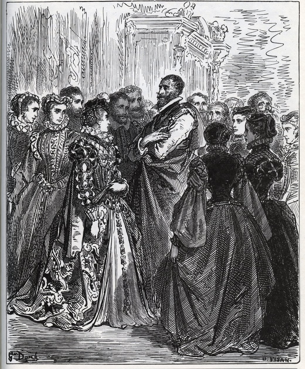 Abendveranstaltung organisiert von Don Antonio - aus "Don Quijote von der Mancha" von Miguel Cervantes von Gustave Dore