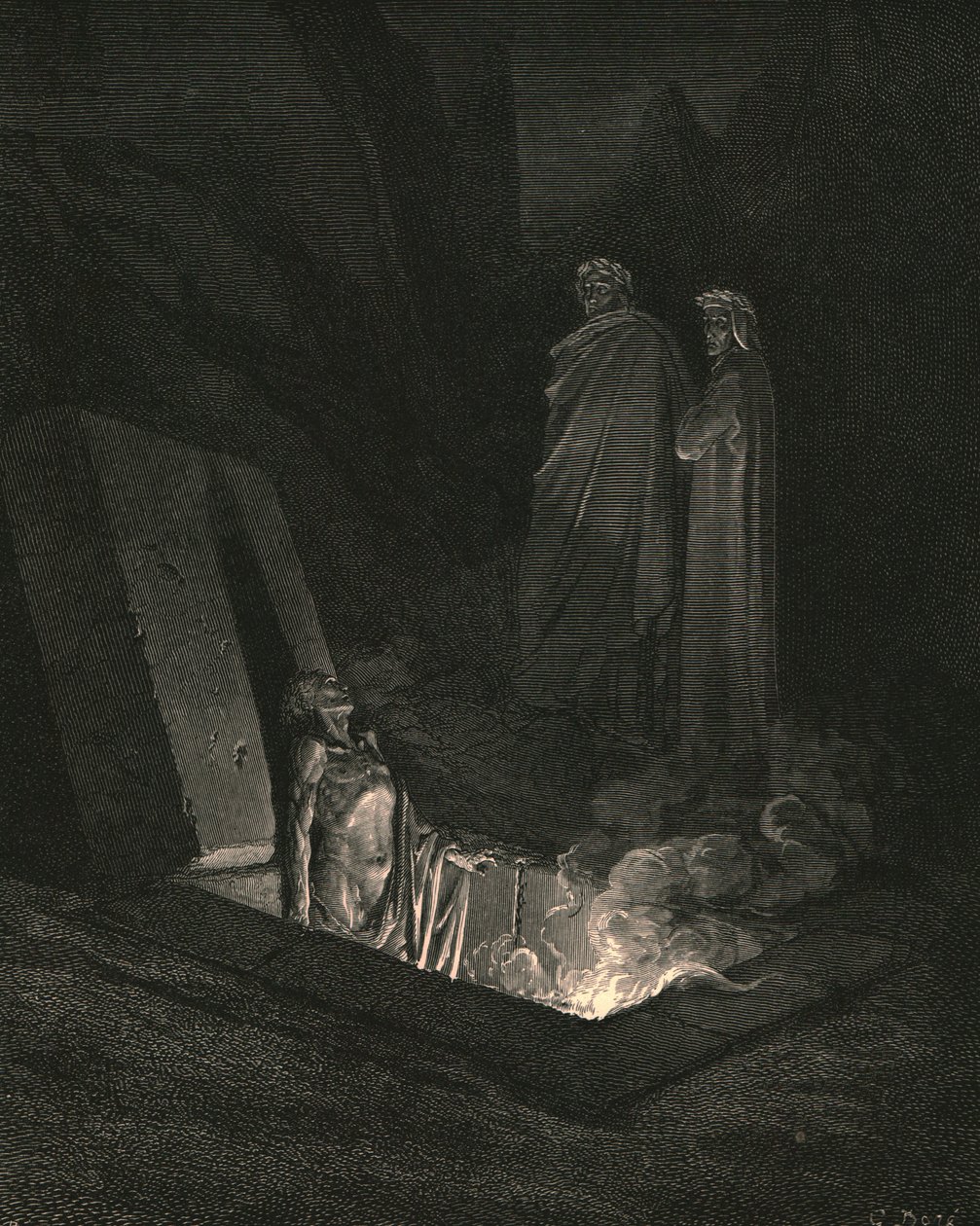 Er, sobald ich am Fuß des Grabes stand, musterte mich eine Weile, ca. 1890 von Gustave Dore