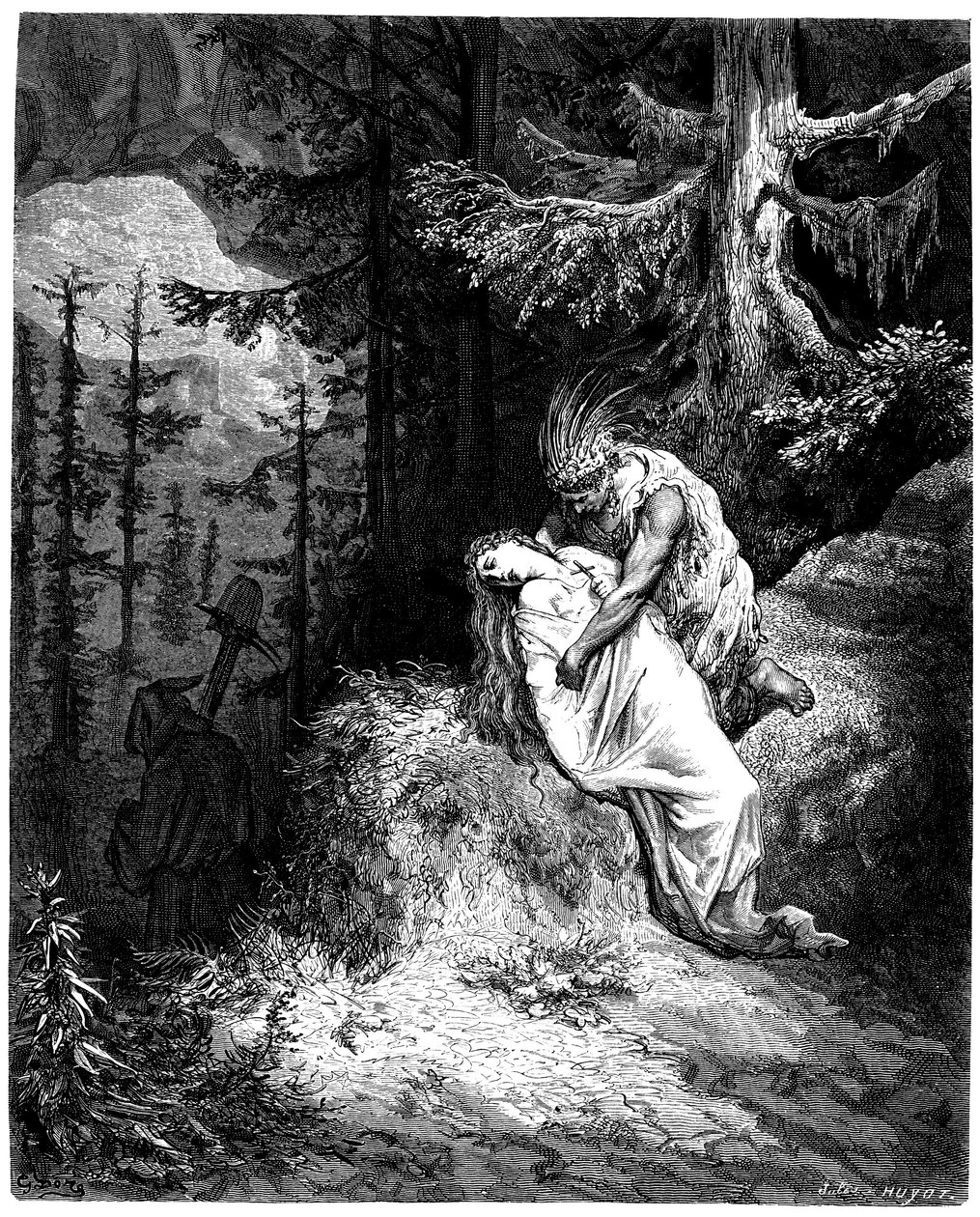 Illustration von Gustave Doré für den Roman Atala von François-René de Chateaubriand, Hachette-Ausgabe 1863 von Gustave Dore