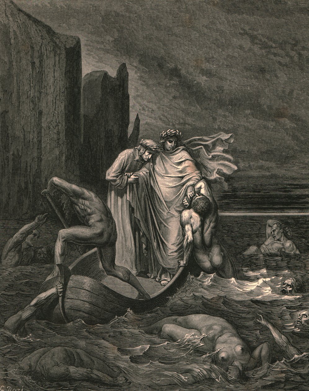 Mein weiser Lehrer, der ihn zurückdrängt, um 1890 von Gustave Dore
