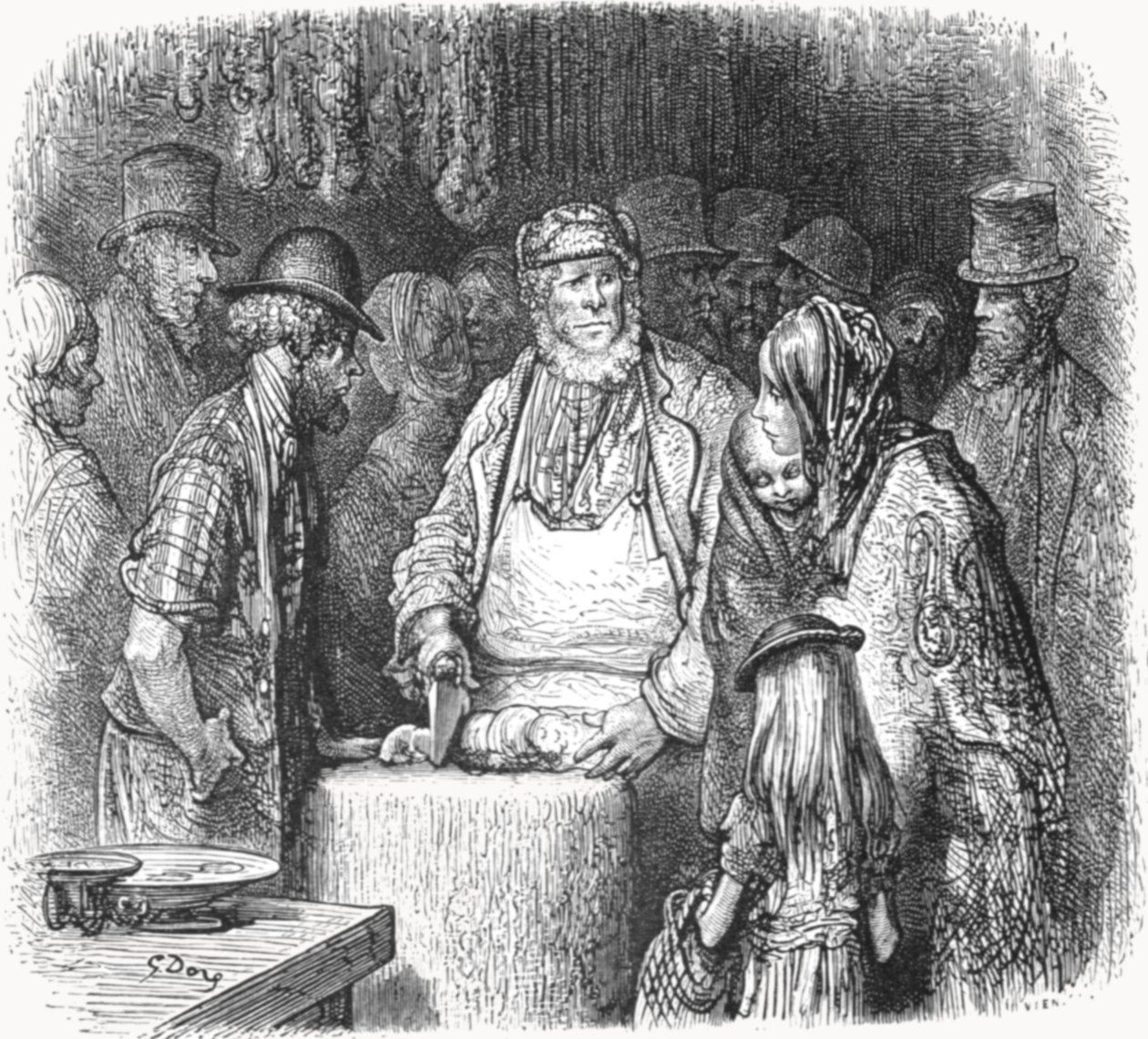 Der Metzger - Newport Market Alley, 1872 von Gustave Dore