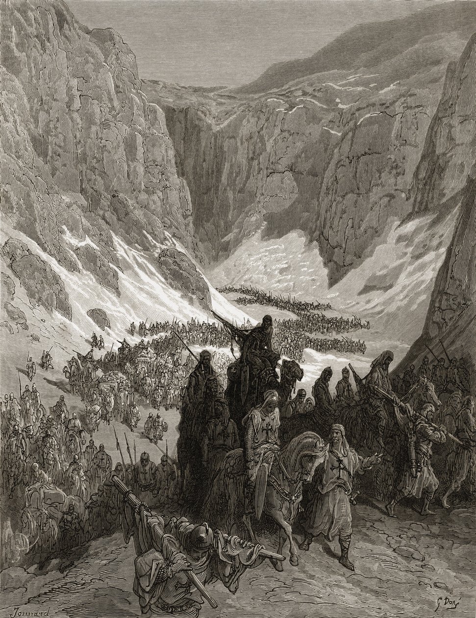 Die christliche Armee in den Bergen von Judäa, Illustration aus 