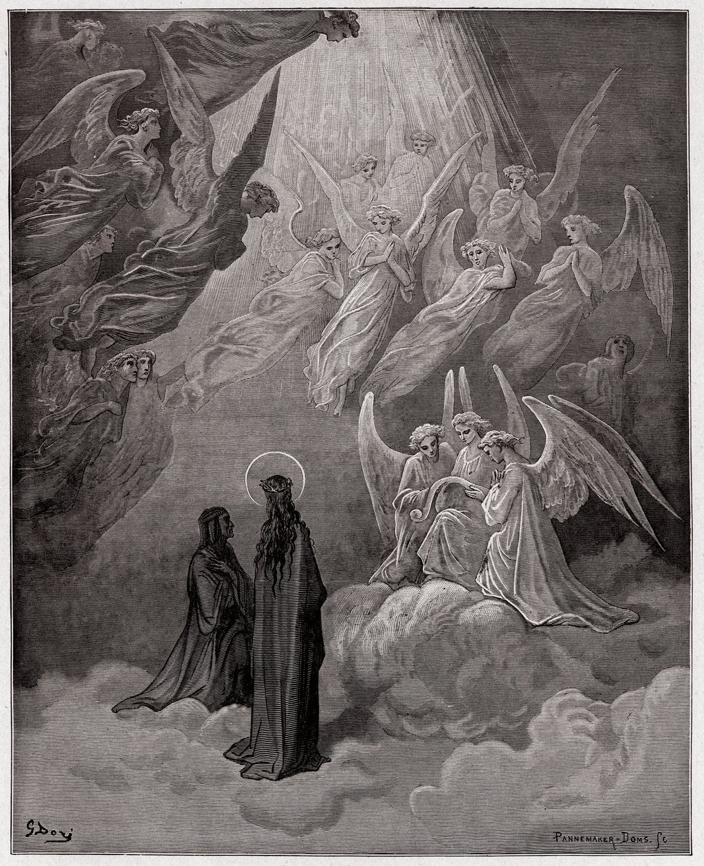 Die Göttliche Komödie, Paradiso, Gesang 20: Die leuchtenden Seelen singen (Illustration von Gustave Doré) von Gustave Dore