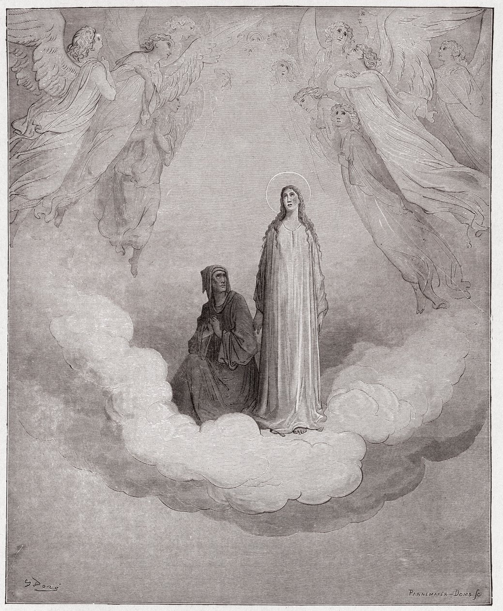 Die Göttliche Komödie (La Divina Commedia), Paradiso, Gesang 21: Die selige Beatrice im siebten Kreis - von Dante Alighieri (1265-1321) - Illustration von Gustave Doré (1832-1883) von Gustave Dore