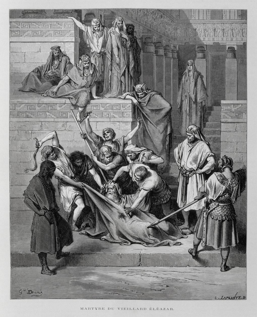 Das Martyrium des Eleazar, Illustration aus der Dore-Bibel von Gustave Dore
