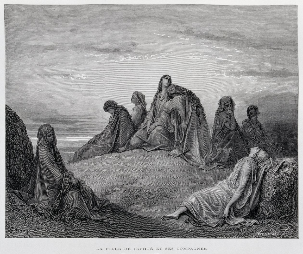 Die Töchter von Jephta, Illustration aus der Dore-Bibel von Gustave Dore