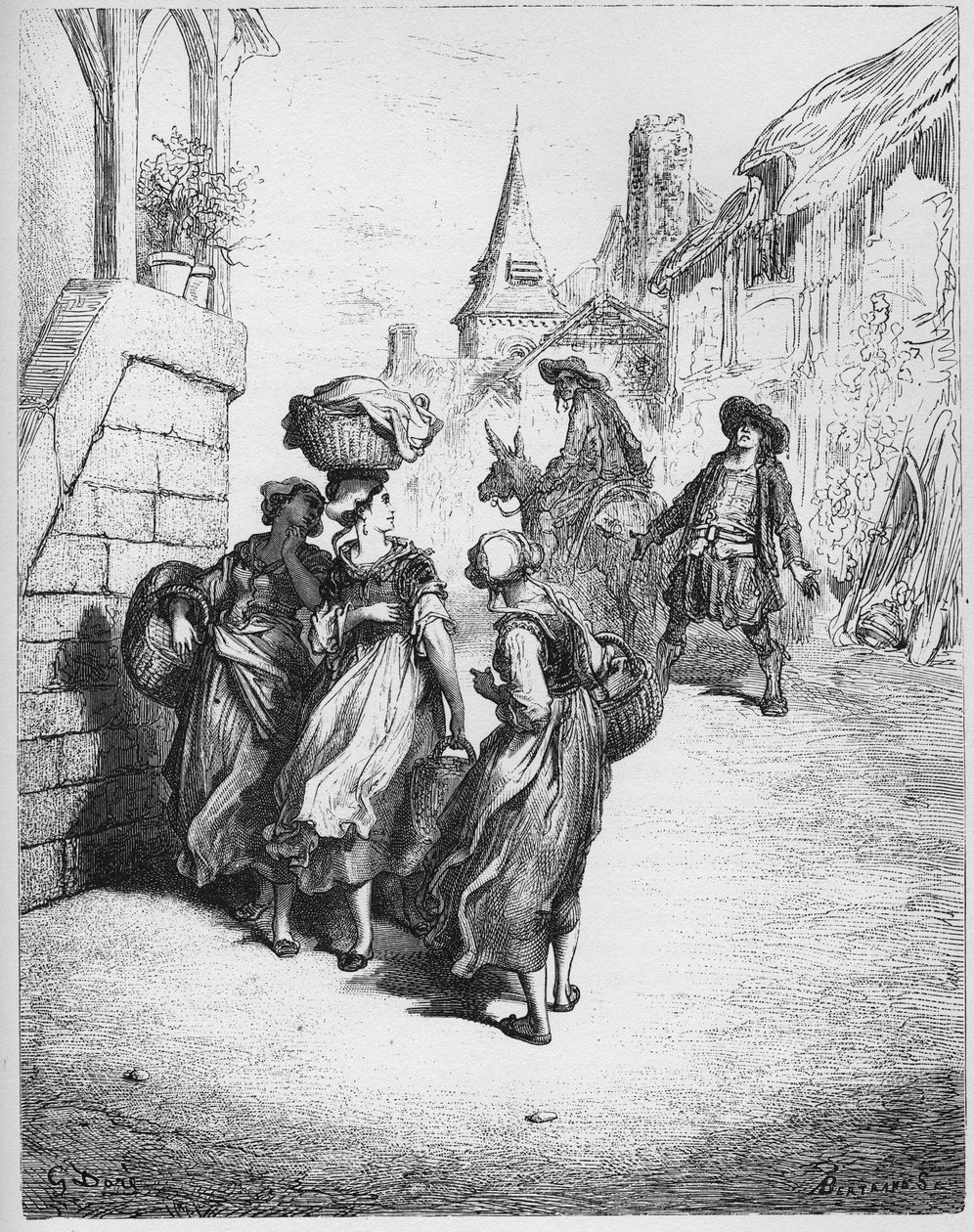 Der Müller, sein Sohn und der Esel - aus "Fabeln" von Jean de La Fontaine von Gustave Dore