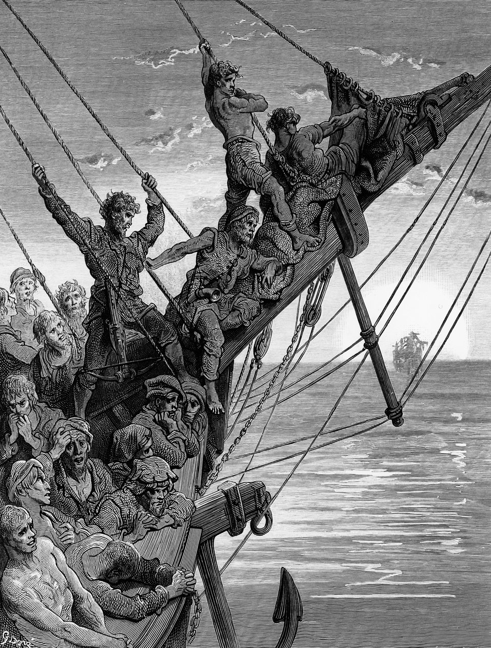 Die Matrosen sehen in der Ferne ein Geisterschiff, Szene aus 