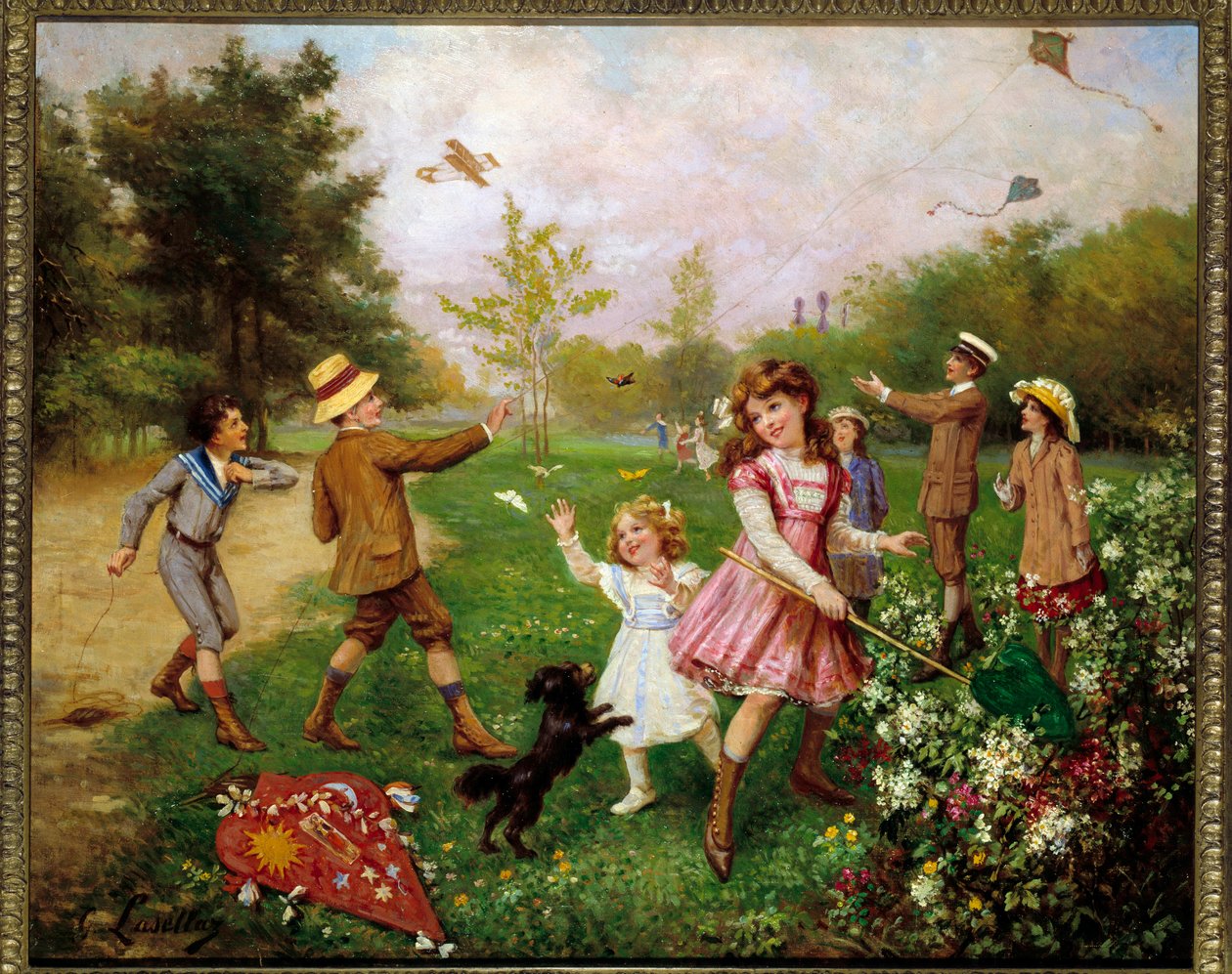 Die Schmetterlingsjagd von Gustave Francois Lasellaz
