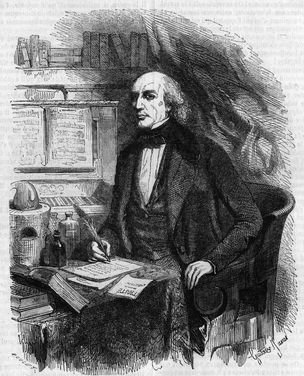 Porträt von Mathieu José Bonaventure Orfila (1787-1853), französischer Arzt und Chemiker. Gravur von Gustave Janet von Gustave Janet