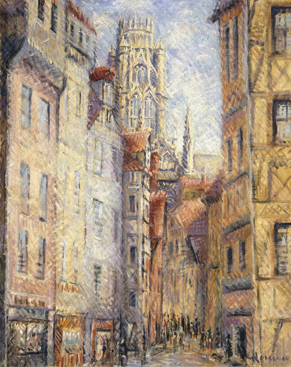 Rouen, eine Straße bei der Kirche, ca. 1920 von Gustave Loiseau