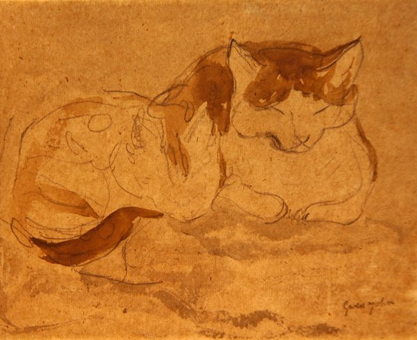 Schlafende Katze von Gwen John