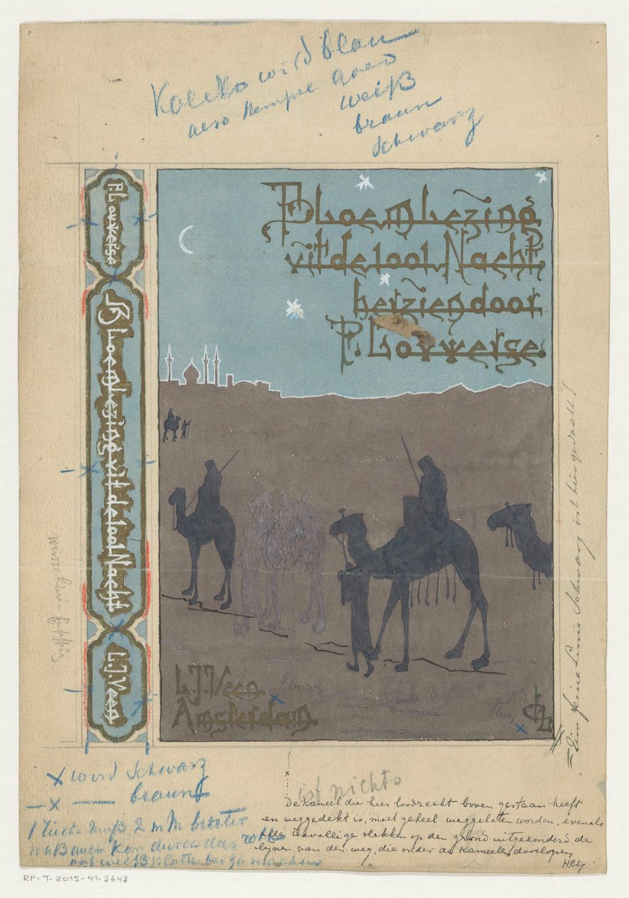Einbandentwurf für: Pieter Louwerse, Blütenlese aus Tausend und eine Nacht, 1910 von H.C. Louwerse (signed by artist)