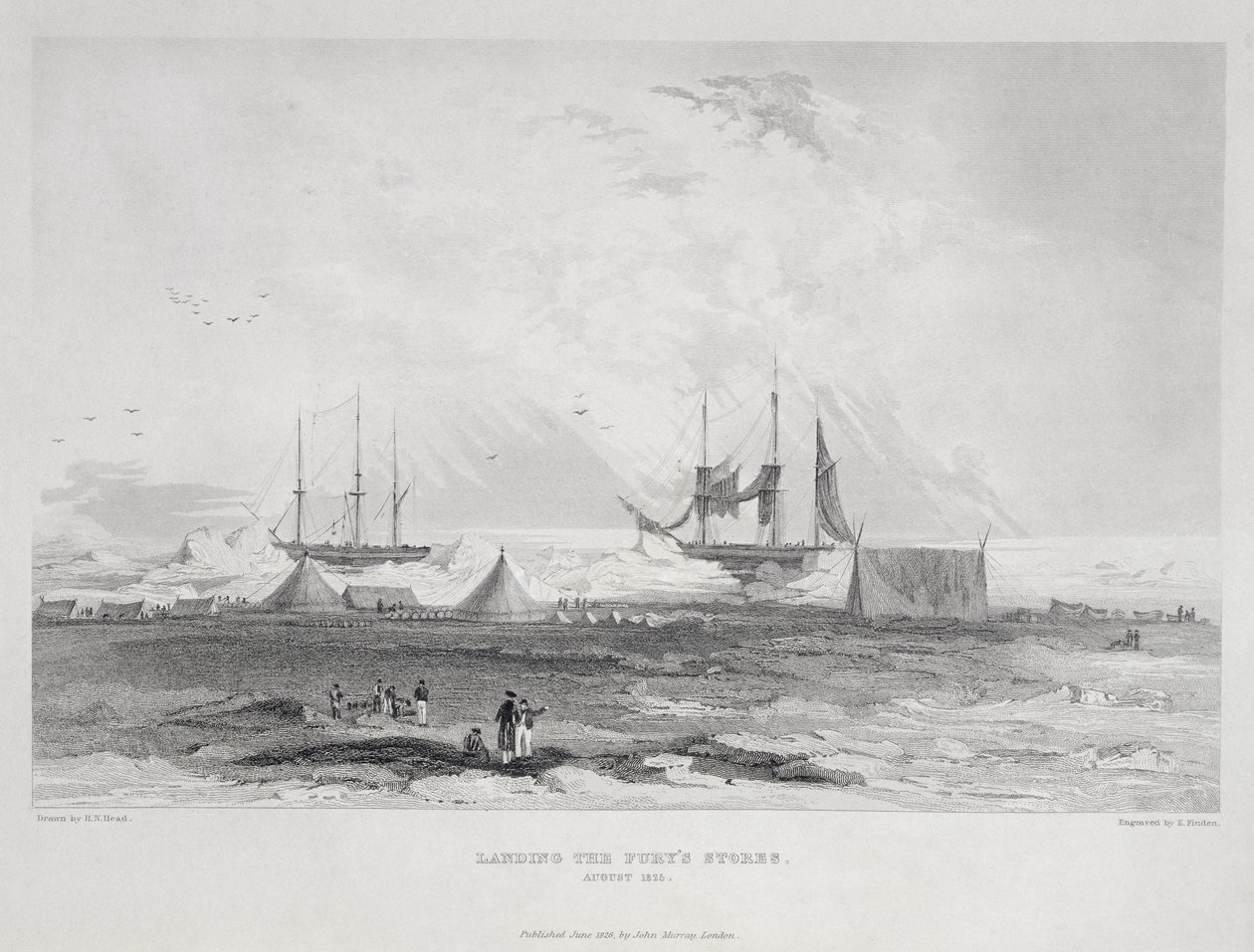 Entladung der Vorräte der Fury, August 1825, aus 