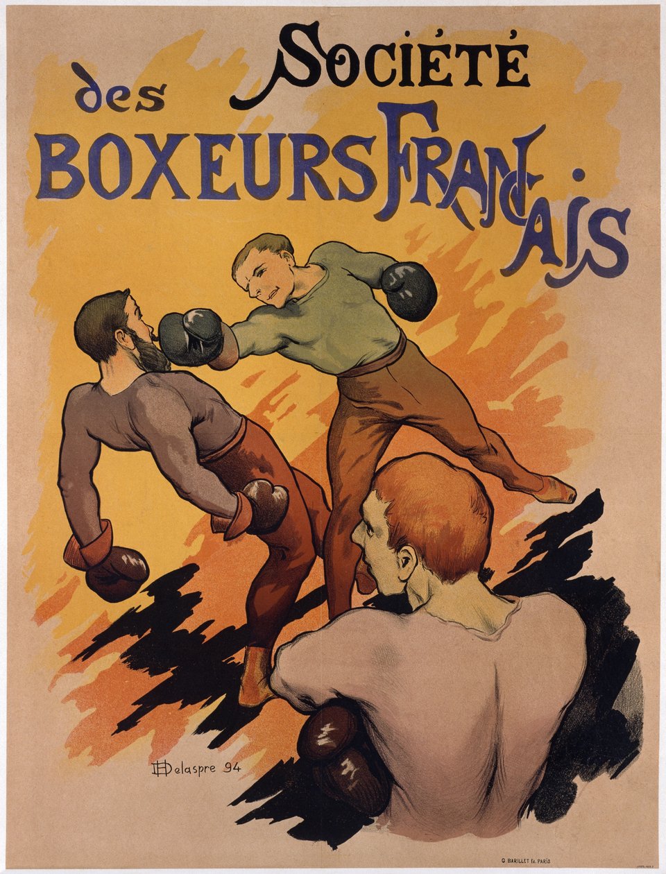 Plakat zur Werbung für die Société des boxeurs français, 1894 von H. Delaspre