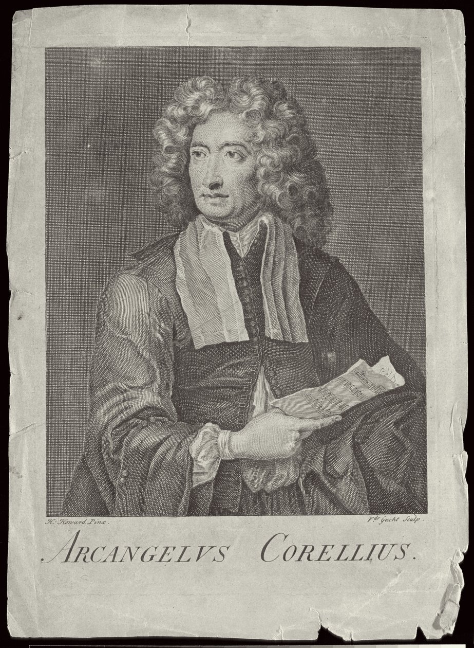 Arcangelo Corelli (1653-1713) graviert von Van der Gucht von H. Howard