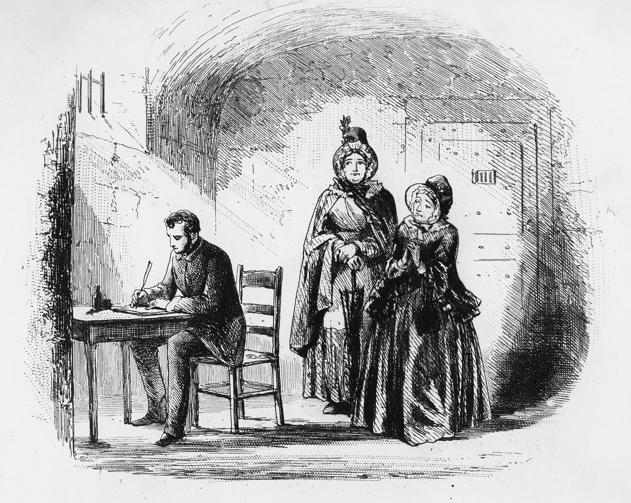 Mrs. Bagnet kehrt von ihrer Expedition zurück, Illustration aus 