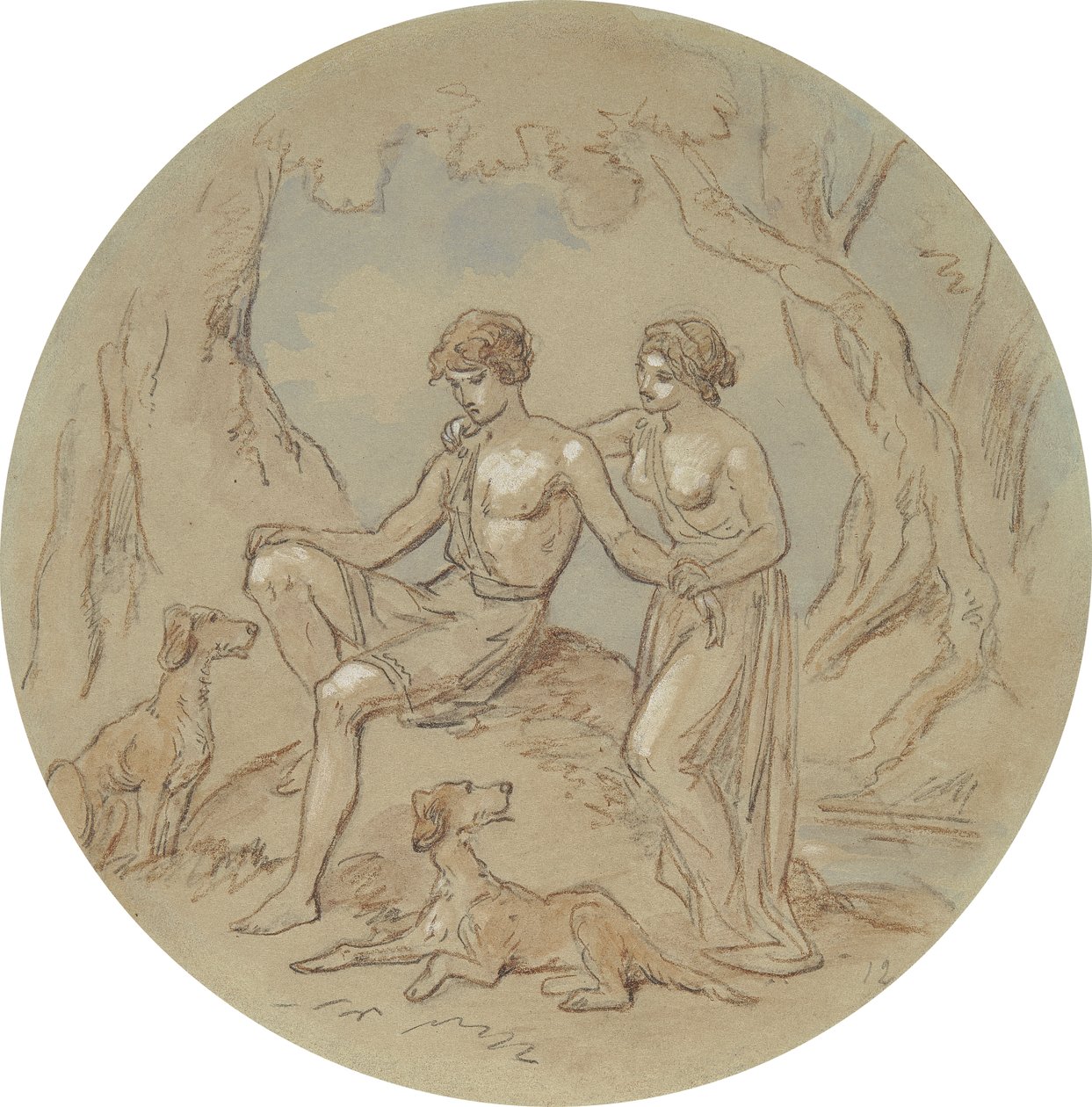 Eines von achtzehn Designs für eine Serie von Platten, die Venus und Adonis illustrieren von Hablot Knight Browne