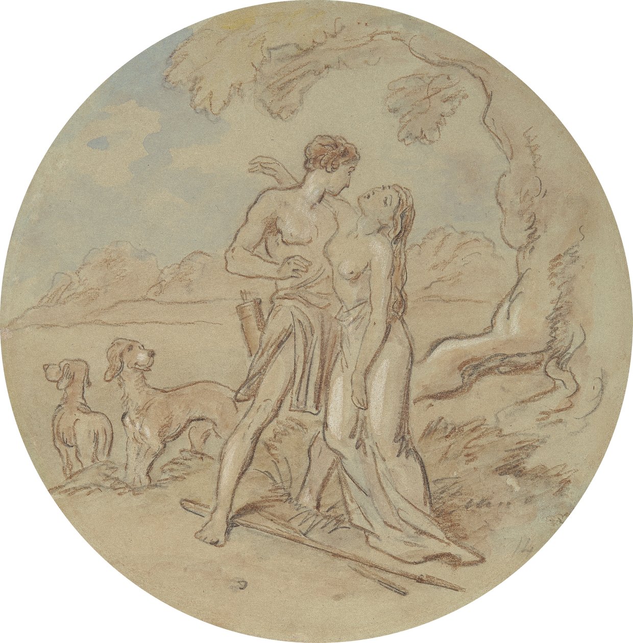 Eines von achtzehn Designs für eine Serie von Platten, die Venus und Adonis illustrieren von Hablot Knight Browne