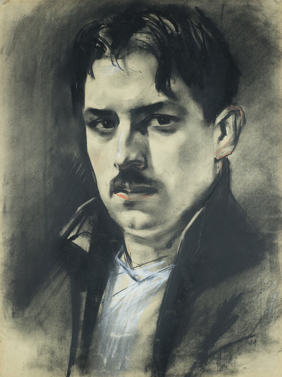 Selbstporträt (Pastell mit weißen und roten Akzenten) von Han van Meegeren