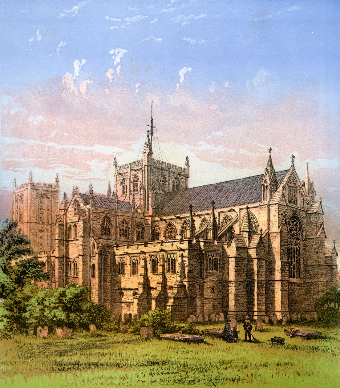Ripon Cathedral, Yorkshire, ca. 1870 von Hanhart: Kunstdruck