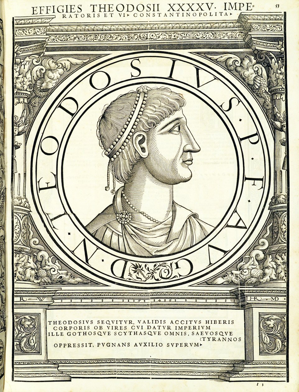 Theodosius I., Illustration aus 'Imperatorum romanorum omnium ...