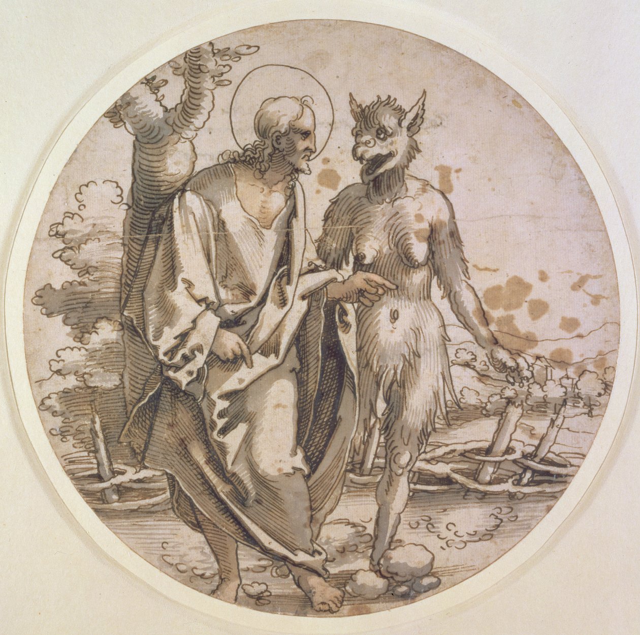 Die Versuchung Christi, ca. 1522 von Hans Sebald Beham