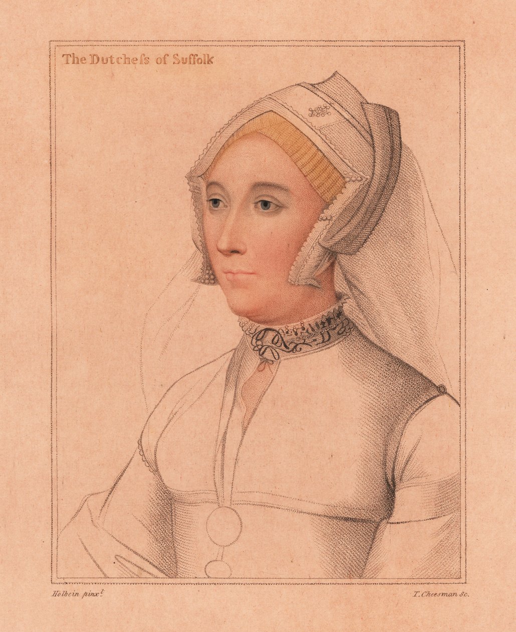 Catherine Brandon, Herzogin von Suffolk, 1812 (Gravur) von Hans (after) Holbein the Younger