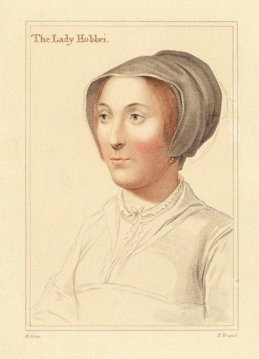 Elizabeth Cooke oder Elizabeth Stonor (1812) (Gravur) von Hans (after) Holbein the Younger