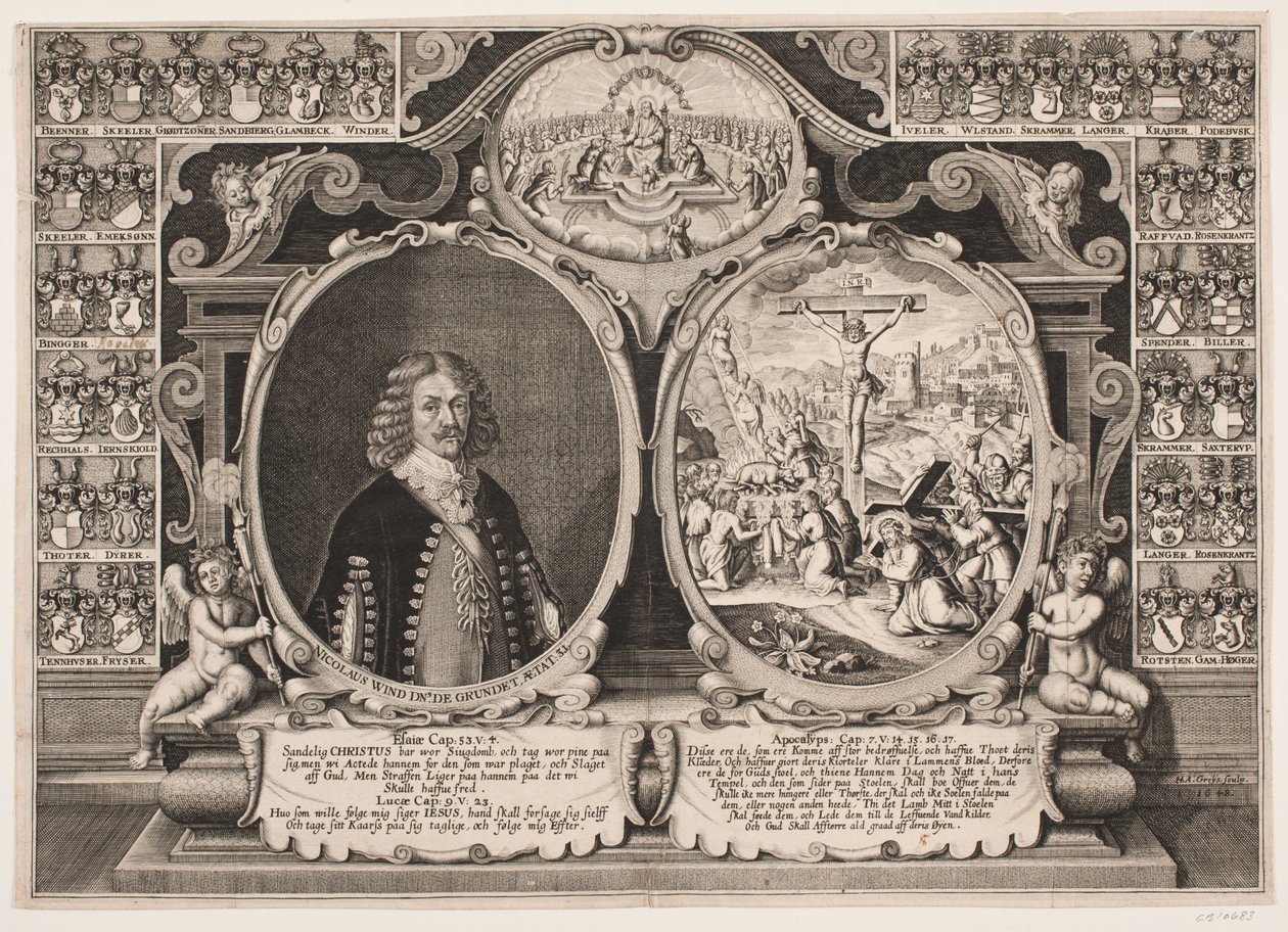 Niels Windet zu Grundet und eine Darstellung von Christus am Kreuz von Hans Andreas Greys