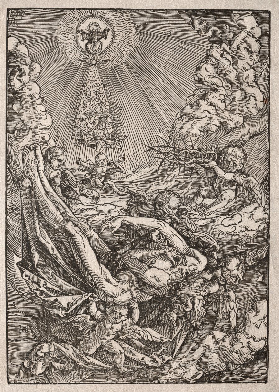 Christus von Engeln in den Himmel getragen, ca. 1515-1517 von Hans Baldung