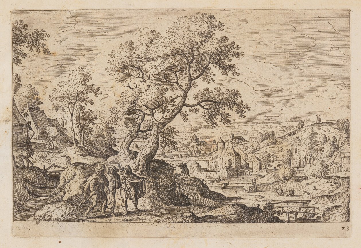 Tafel 23, aus Landschaften mit Szenen aus dem Alten und Neuen Testament und Ovids Metamorphosen von Hans Bol