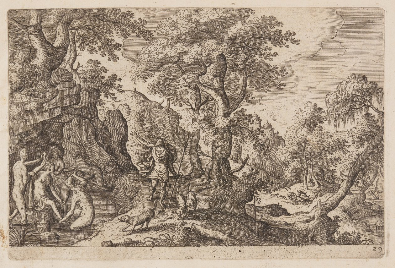 Tafel 29, aus Landschaften mit Szenen aus dem Alten und Neuen Testament und Ovids Metamorphosen von Hans Bol