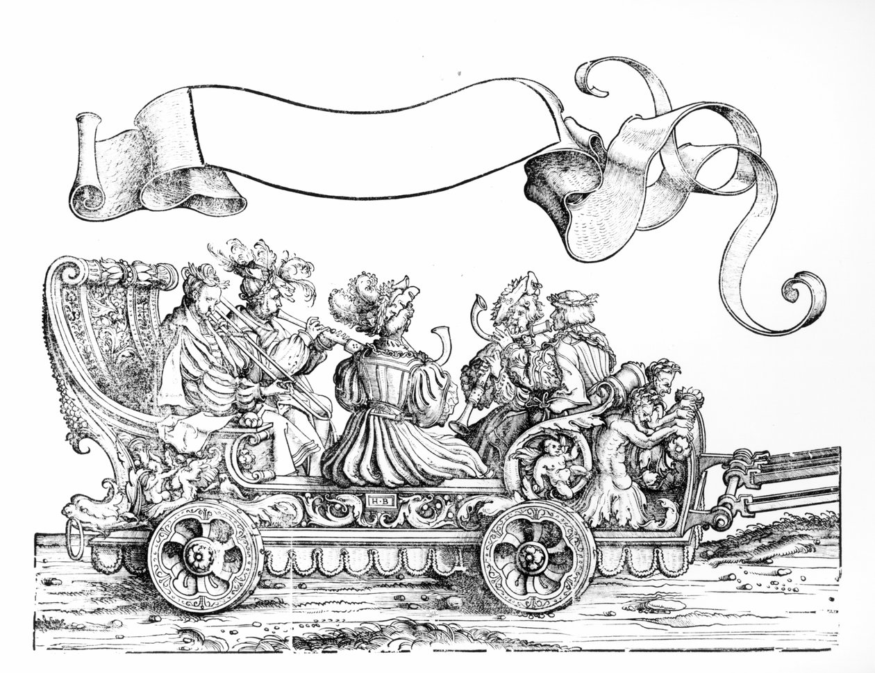 Eine Szene aus Maximilians Triumphzug, ca. 1516-18 von Hans Burgkmair