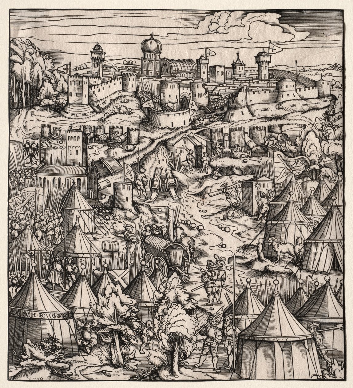 Der Weisskunig Der Weiße König: Die Belagerung von Padua, 1512-1515 von Hans Burgkmair