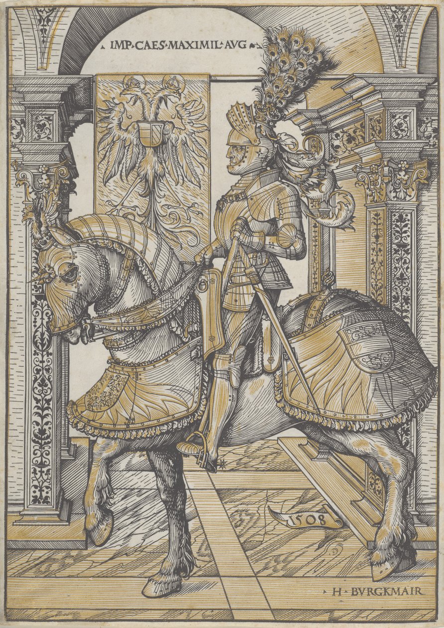 Reiterporträt des Kaisers Maximilian I., 1508 von Hans Burgkmair