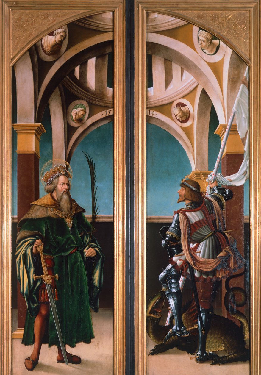 St. Sigismund und St. Georg (Detail) von Hans Burgkmair