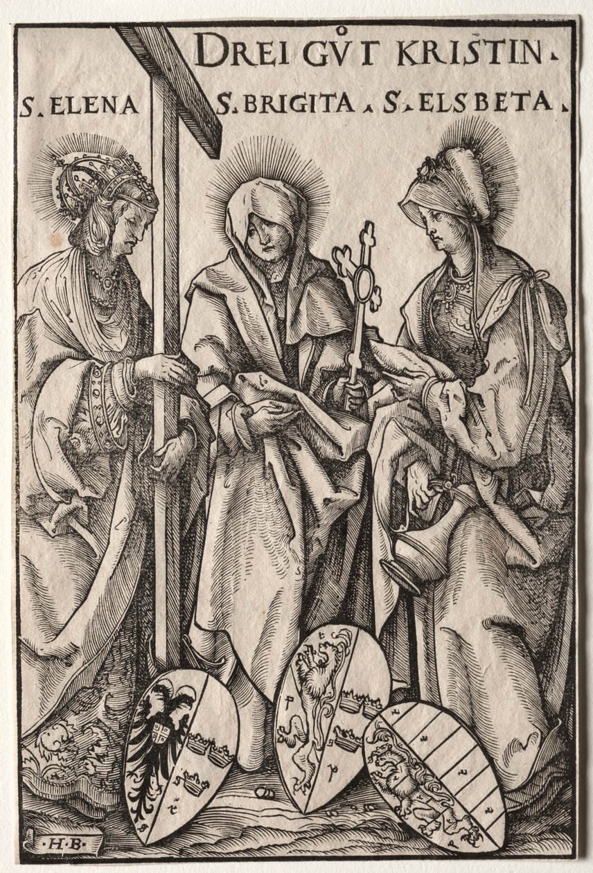 Die drei christlichen Heldinnen: Heilige Helena, Brigitta und Elisabeth von Hans Burgkmair
