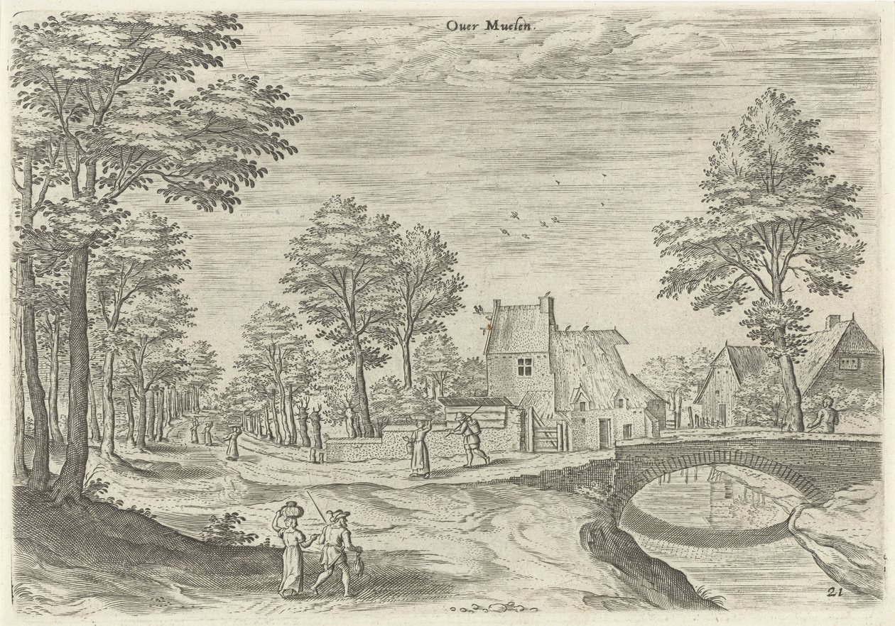 Ansicht der Straße zum Brüsseler Stadttor Overmolen von Hans Collaert (I)