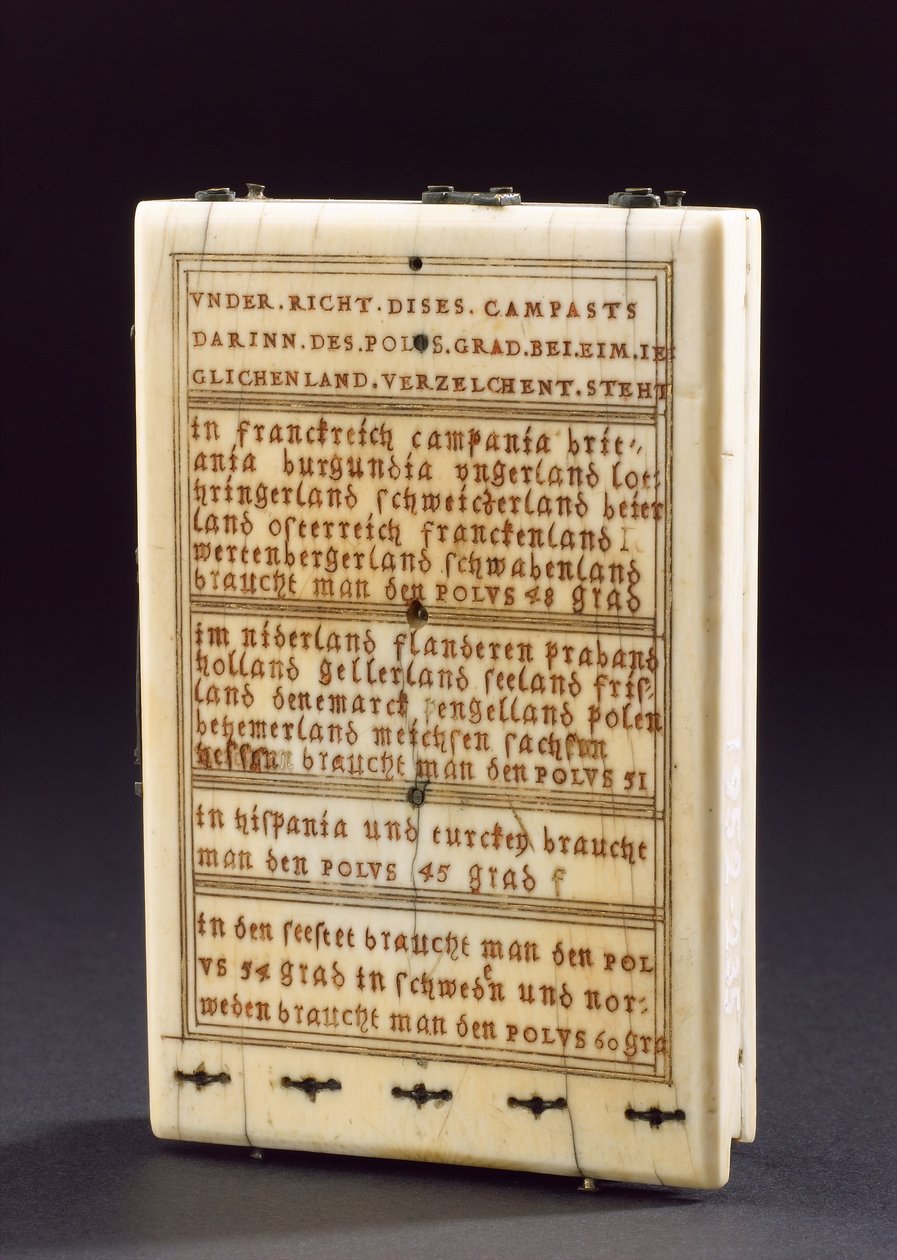 Tablet-Kompass-Sonnenuhr, Nürnberg, 1574 von Hans Ducher