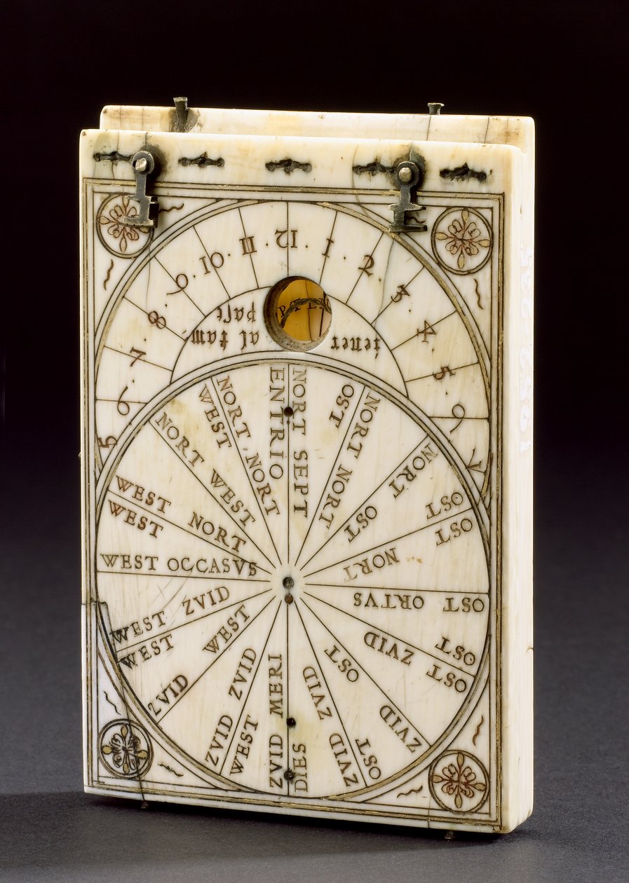 Tablet-Kompass-Sonnenuhr, Nürnberg, 1574 von Hans Ducher