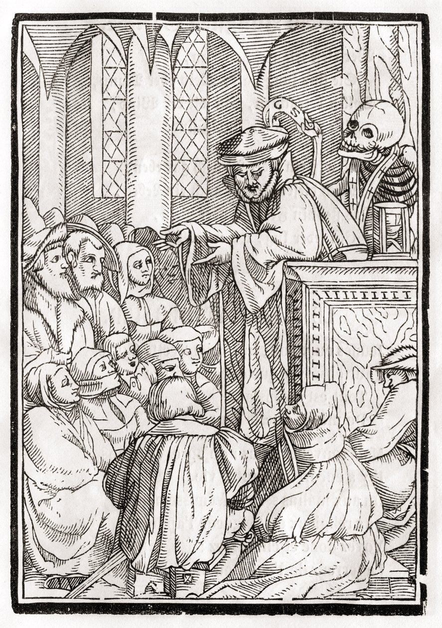 Der Tod kommt für den Prediger, graviert von Georg Scharffenberg, aus 
