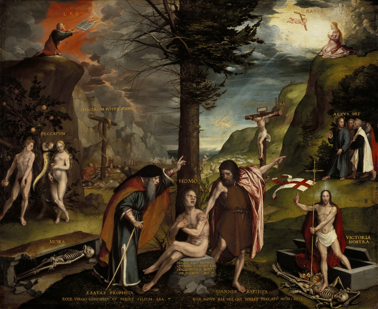 Eine Allegorie der Alten und Neuen Testamente von Hans Holbein the Younger