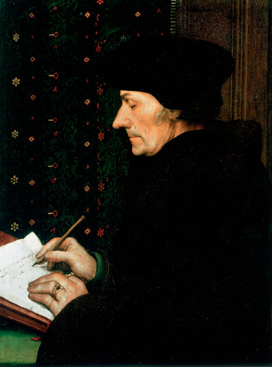 Desiderus Erasmus, niederländischer Humanist und Gelehrter, 1523 von Hans Holbein der Jüngere