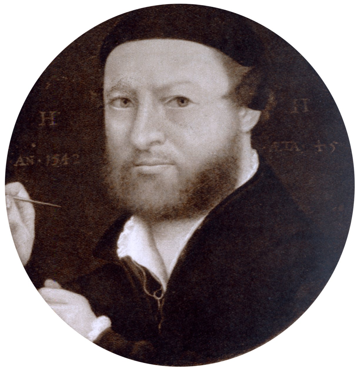 Selbstporträt im Alter von 45 Jahren von Hans Holbein der Jüngere