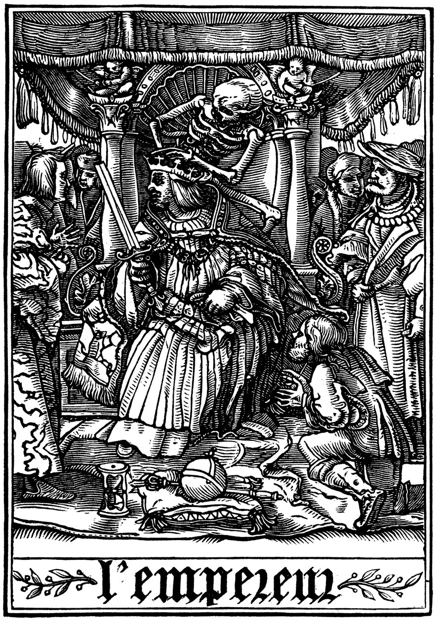 Der Kaiser besucht vom Tod, 1538 von Hans Holbein der Jüngere