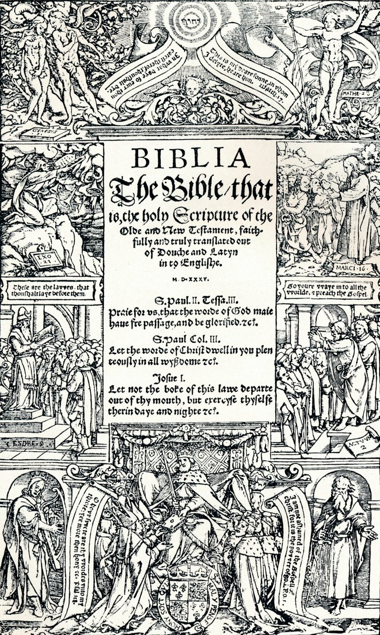 Titelseite der Coverdale-Bibel, 1535 von Hans Holbein der Jüngere