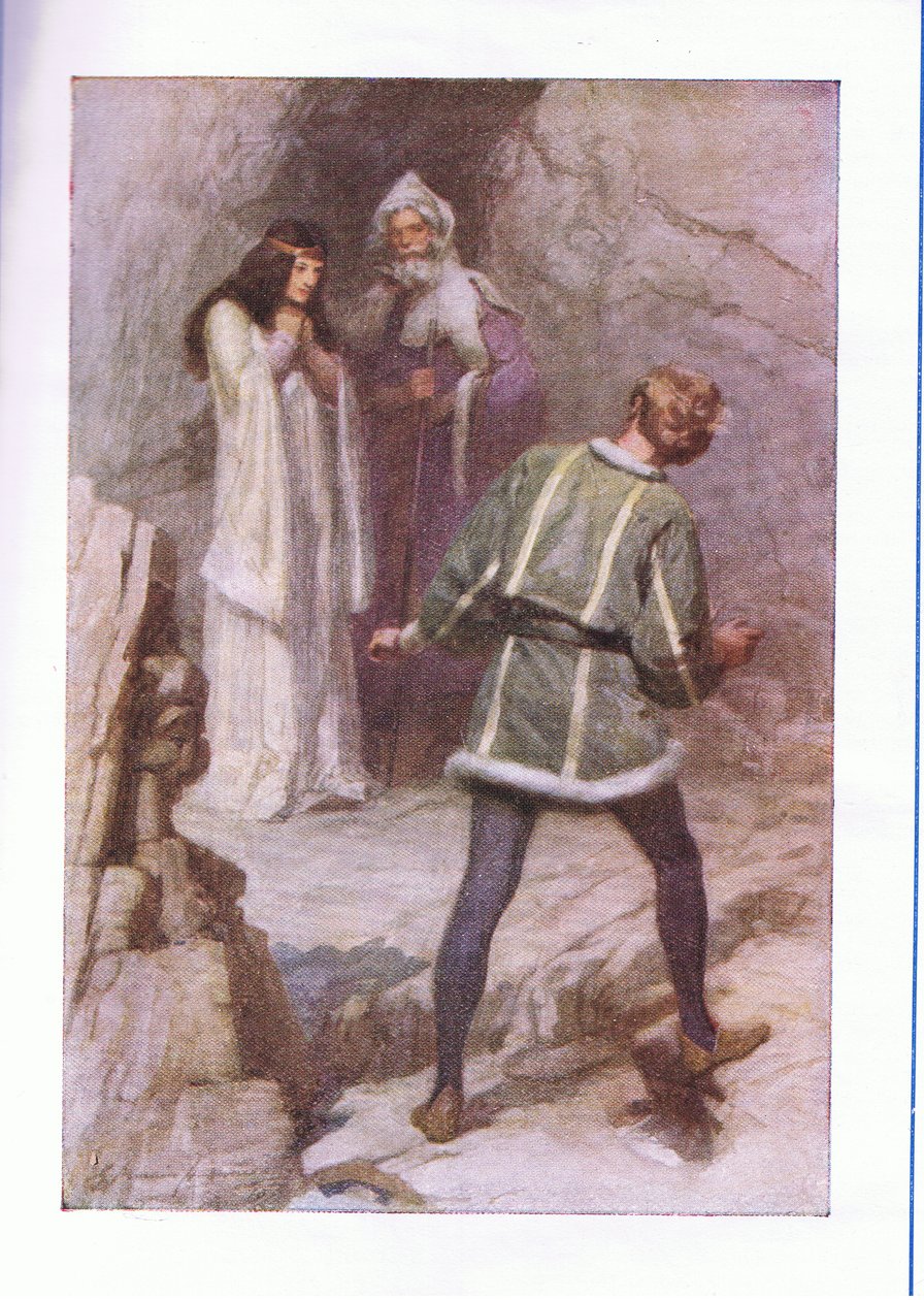 Was ist das? Ein Geist? (Der Sturm), aus Die vollständigen Werke von Shakespeare, veröffentlicht von George Harrap & Co Ltd, 1920er Jahre von Hans Holbein der Jüngere