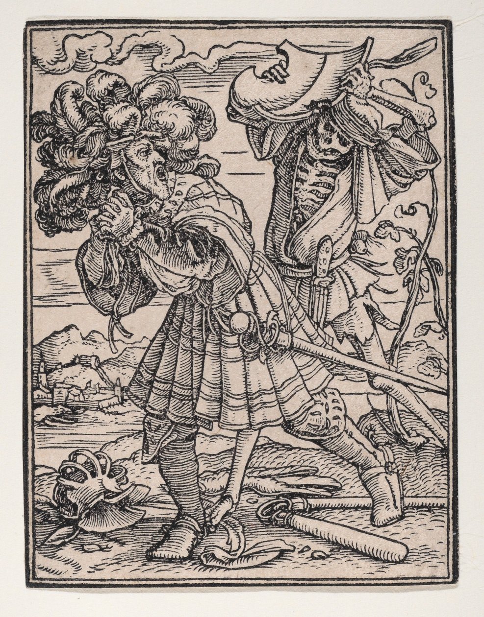 Der Graf, aus Der Totentanz, ca. 1526, veröffentlicht 1538 von Hans Lützelburger