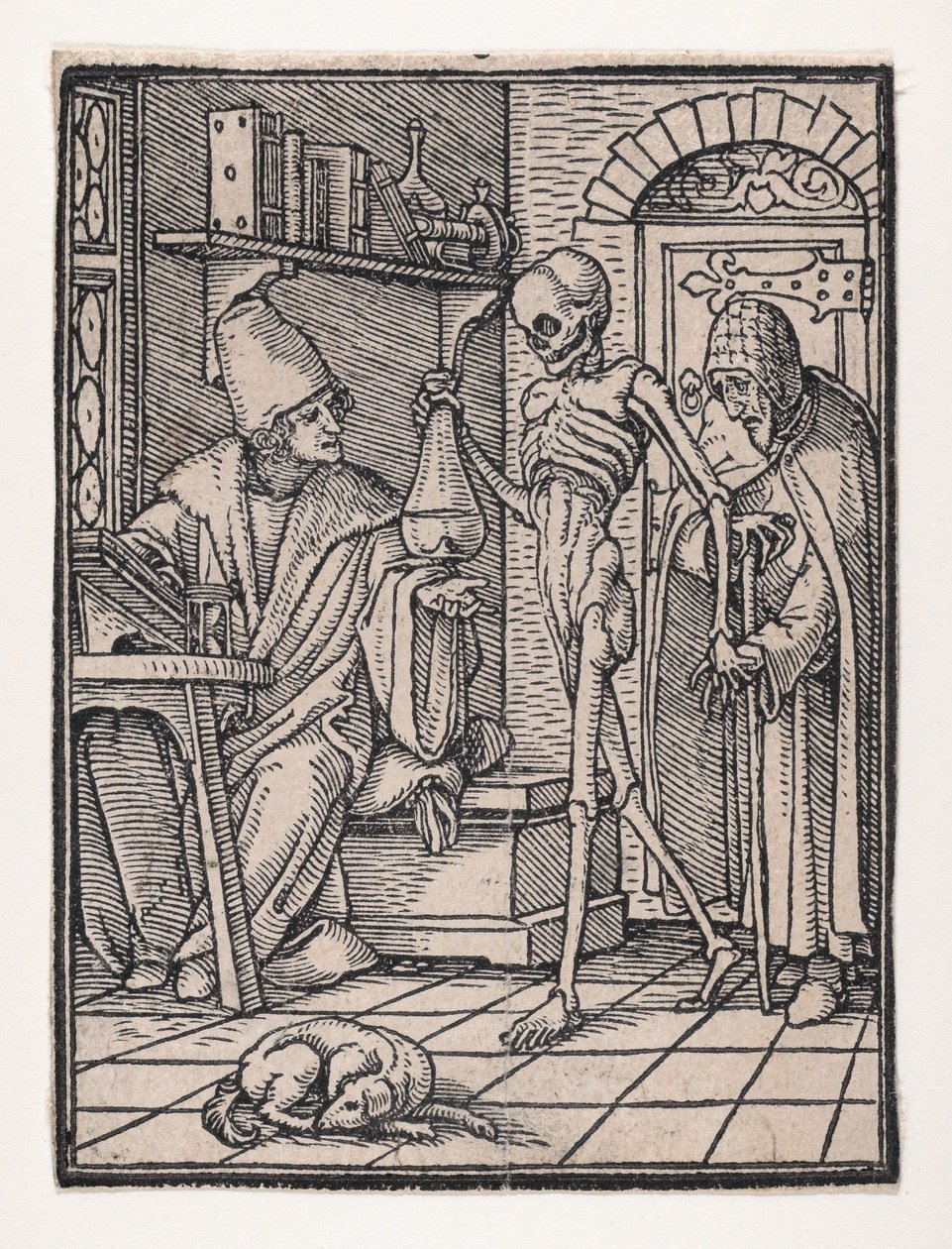Der Arzt oder Mediziner, aus dem Totentanz von Hans Lützelburger
